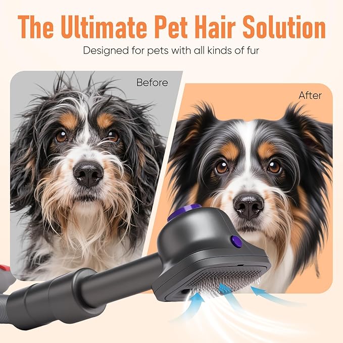 Pet Grooming Kit for Dyson V7 V8 V10 V11 V12 V15 Gen5 Accessories, Dog Brush Vacuum Attachment-Dog and Cat Hair Grooming Tools