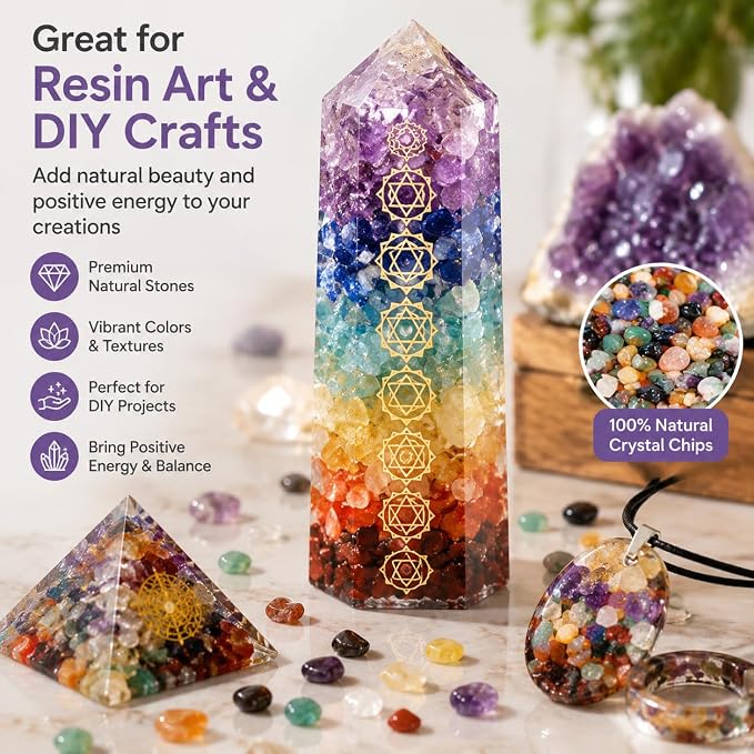 Mixed Crystal Chips Bulk 2lbs, Assorted Natural Gemstone Chips, 2400+ Pieces