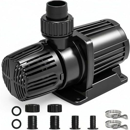 1587 GPH Submersible Water Pump, 55W Pond Pump, Ultra-Quiet Fountain Pump | 16.5FT. Lift Height for Koi Pond Pool, Waterfall, Fish Tank, Hydroponic, Ultra Quiet, Barrier Bag & 16.5FT Power Cord