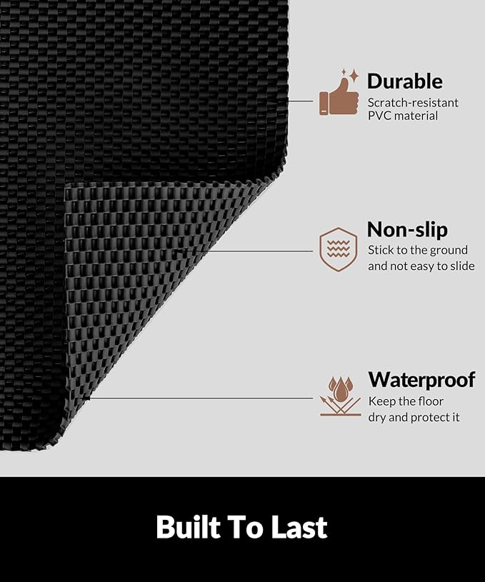 Cooyes Cat Litter Mat - Cut to Fit Any Place, 35"x23" Large Litter Trapping Mat for Litter Box, Easy to Clean, Waterproof & Non-Slip Kitty Pad, Scatter Control to Protect the Floor (Black)