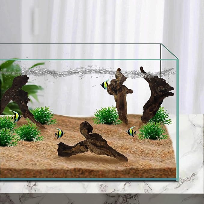 Hamiledyi Aquarium Driftwood 10 PCS Natural Wood Driftwood Branches Fish Tank Habitat Decor Sinkable Reptile Tree Log Decorations Assorted Terrarium Ornament for Aquarium Fish Reptiles Tank Small