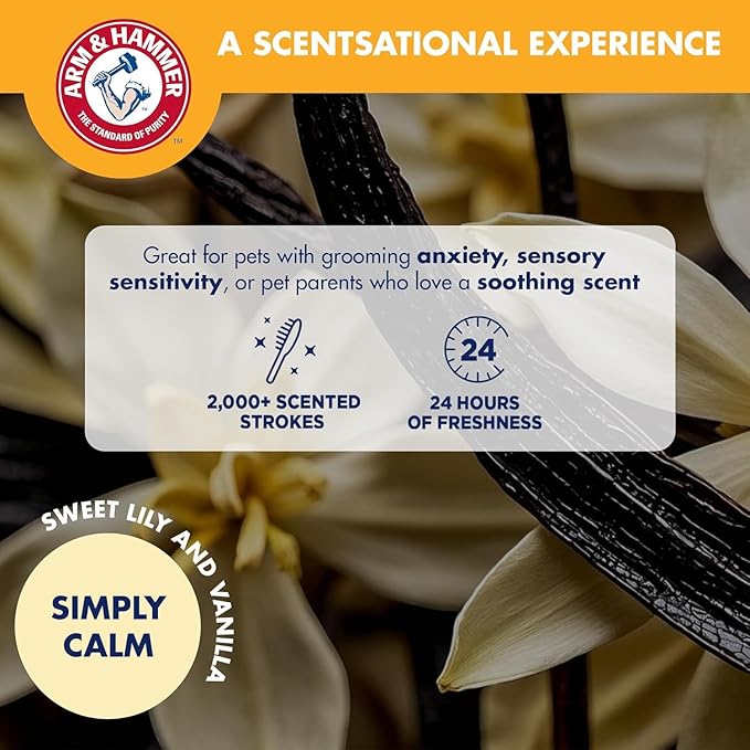 Arm & Hammer Deodorizing 2-in-1 Pin & Bristle Dog Brush, Fragrance Transfer Technology with Baking Soda, Detangling & Shedding, Dog Grooming Brush for Long Hair, Sweet Lily & Vanilla Scent - 2 Pack