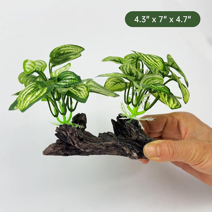 Fish Tank Decor, Aquarium Plants, Reptile Tank Accessories | Artificial plant decorations for aquariums and amphibian habitats, providing both hiding spots and decoration. Type-D