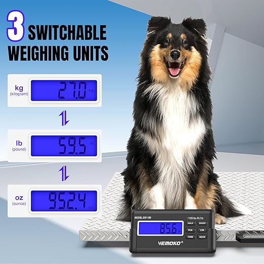 Precision Large Dog Scale - 1100lb x 0.2lb Large Breed Animal Livestock Weight Scale, Pet Scale Non-Slip Stainless Steel Platform for Dogs 40.7x20.9 Inch (Non-Slip Platform)
