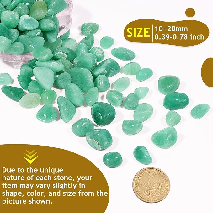 Green Aventurine Crystal Chips 2lbs (1200+ Pieces) -5-8mm Natural Polished Healing Stones for Plants, Aquarium, Crafts, DIY Decor, Jewelry Making & Spiritual Gifts ?Stone of Luck & Abundance