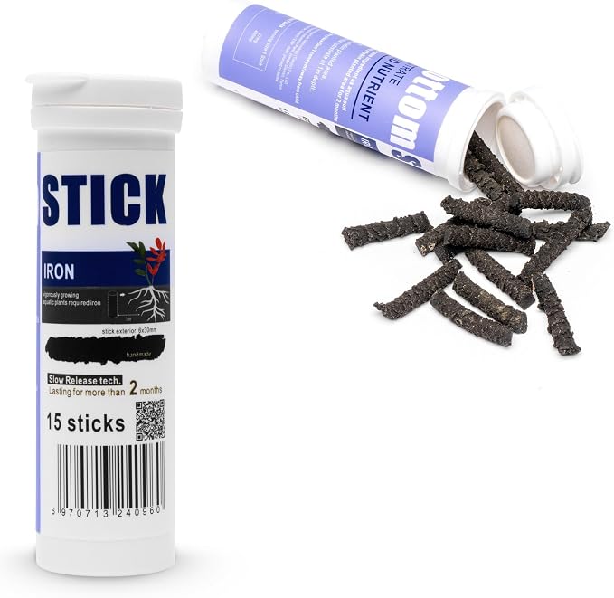 Dr. Tank Bottom Stick - Aquarium Plant Fertilizer Sticks for Aquatic Plants, Substrate Nutrients for Freshwater & Planted Tanks, Slow-Release Nutrients for Plant Growth, 15 Sticks - Iron Stick