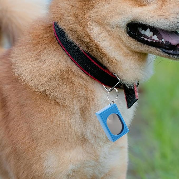2pcs Portable Square Box Training Clicker Puppy Clicker Trainer for Dogs Cats Birds Lizards Fish Aid for Indoor Use (Blue+White)