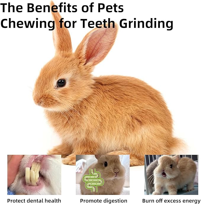 Rabbit Chew Toys, Toys for Guinea Pigs & Hamsters - Natural Chew Sticks & Balls Set for Small Animals, Dental Care Treats for Chinchillas, Bunny - 20+ Toys for Teeth Health (32 Pieces)