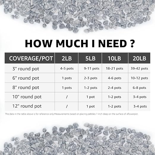 10lbs Natural Gravel Pebbles for Succulents and Cacti, 1/5 Inch Decorative River Stones – Perfect for Vases, Aquariums, Terrariums, and Outdoor Gardening, Mixed Colors (Grey, 10 Pounds)
