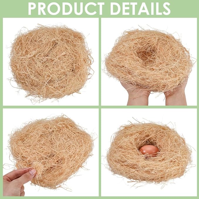 CREATCABIN 30G Natural Raffia Grass Bird Nesting Grass Easter Basket Gift Box Vase Filling Decoration Canary Finch Box Fillers for Birds Pets Nest Cages Budgie Hummingbird Parakeet Gift Packing