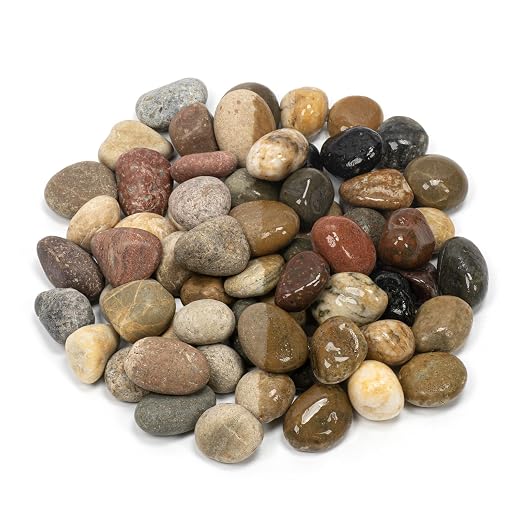 43lbs Drainage Rocks, 2/5''-4/5'' Small Pebbles, Aquarium Gravel | Water-Washed Natural Finish, Hand-Picked, for Plants, Fish Tank, Garden, Paving, Fountain, Walkways and Outdoor Landscaping