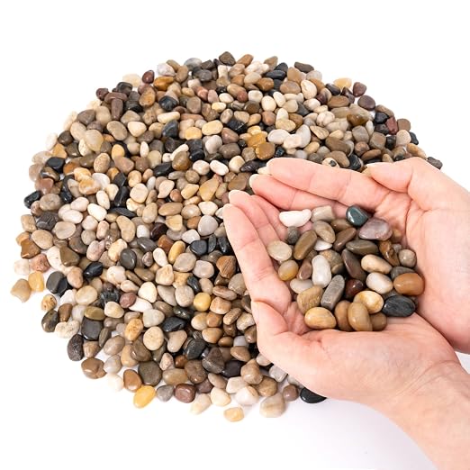 GreatBuddy 5-lb Pebbles for Indoor Plants, 3/8" Pea Gravel for Vases, Small Rocks for Succulents, Fish Tanks, Aquariums, Terrarium, Drainage Pebbles for Potted Plants, River Rocks for Landscaping
