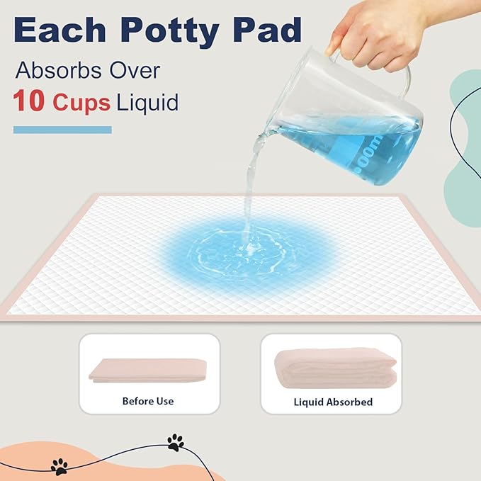 Puppy Pads Extra Large 36" × 36" - 45 Count Dog Pads Pink, XXL Pee Pads for Pets｜Disposable Dog Training Pads, Super Absorbent & Leak-Proof & Quick Drying Potty Pads