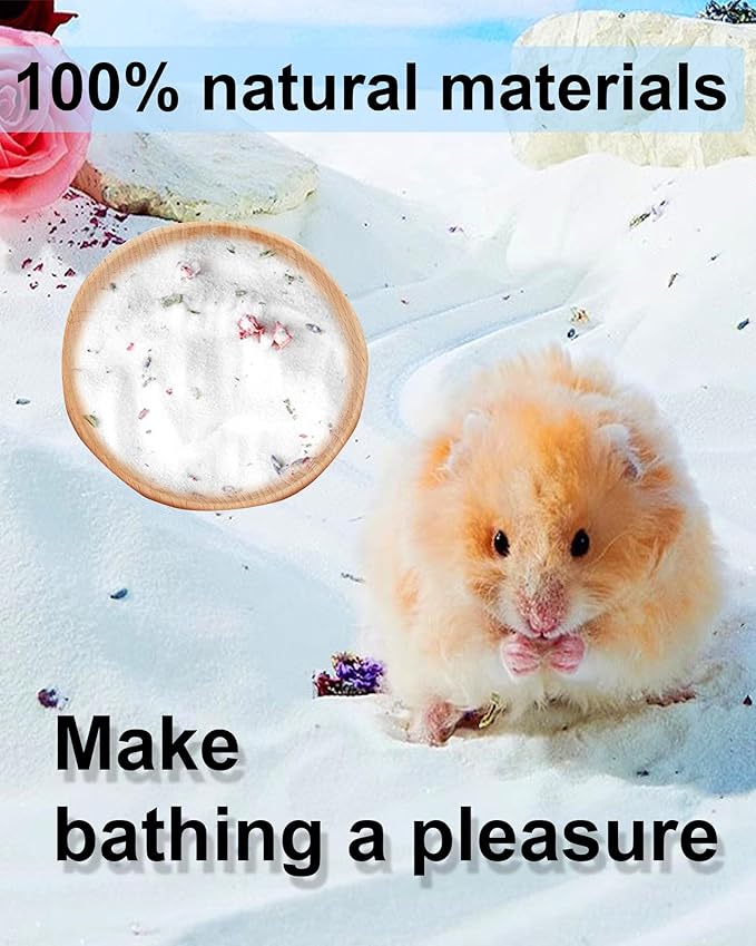 Meow&Woof Hamster Sand Bath Container, Large Sandbox Toilet Gerbil Batheoom Hamster Sand, 2.2LBS Chinchilla Dust Bathing, 100% Natural Sands for Hamsters Bath (Flower Smell)