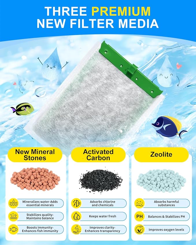 10 Pack 5-Layer Cartridges Compatible Tetra Whisper Large, PF20-60 | Upgraded Filter Cartridges for Turtle Tank & Aquariums, Compatible with Tetra Whisper 20i 40i IQ20 30 45 60 PF20 30 40 60