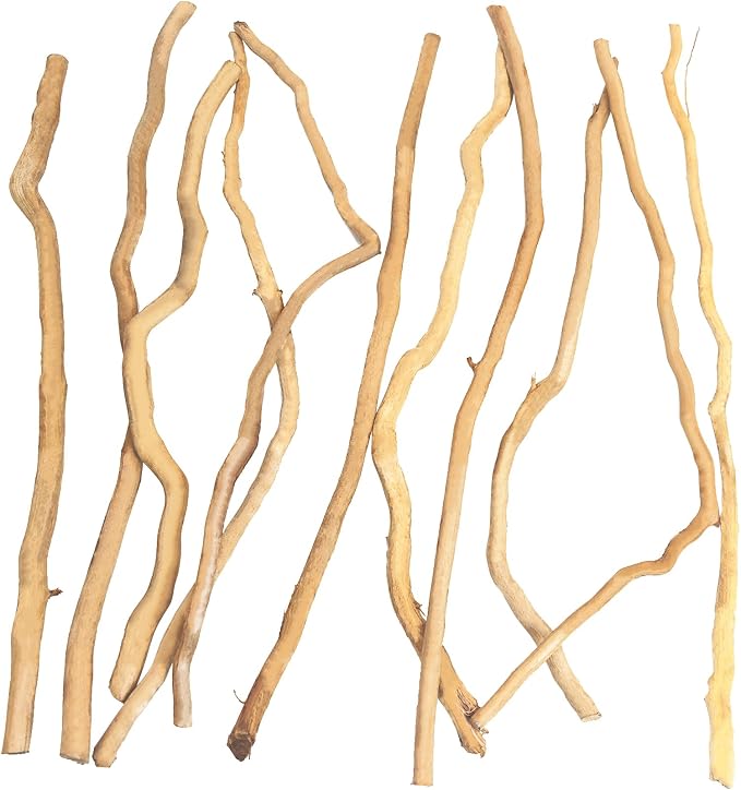 Hamiledyi Natural Driftwood for Aquarium Decor - Red Moor Wood 10"-15" Long Assorted Shapes (400g) Safe Branches for Fish Tank & Reptile Habitat - Natural Aquarium Wood Decorations (Medium Branches)