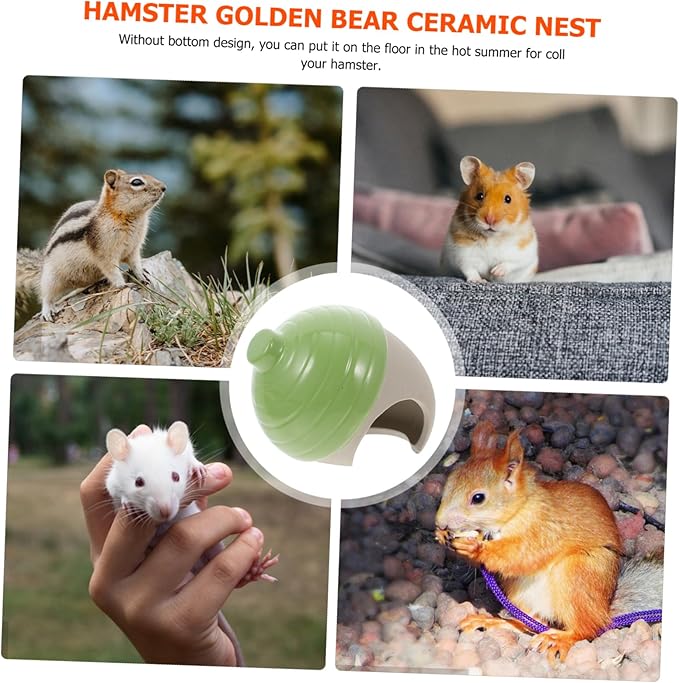 Happyyami Ceramic Nest Hamster Bed Hideout Toy for Small Pets Guinea Pig Supplies
