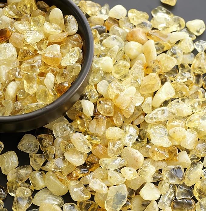Erliway Citrine Crystal Chips Bulk for Vase Filler Crafts, 0.5 lb 7-9 mm | Natural Crushed Crystal Stone for Spell Jar, Aquarium Gravel, Reiki Healing Meditation, Jewelry Making, Resin Art, Home Décor