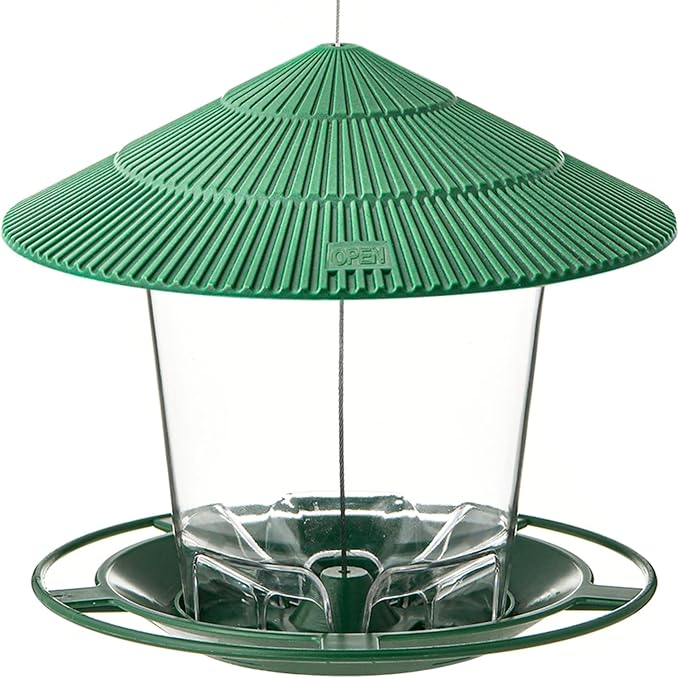 Hanizi Bird Feeder Outdoor Hanging for Wild Bird Seed, Green