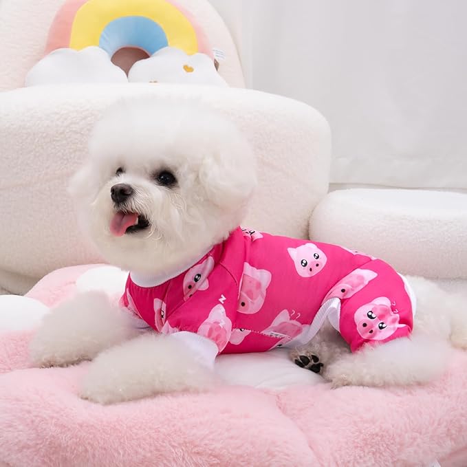 XPUDAC 4 Pieces Dog Pajamas for Small Dogs Pjs Clothes Puppy Onesies for Doggie Duck Shirts Sleeper for Pet Cats Jammies-XXL