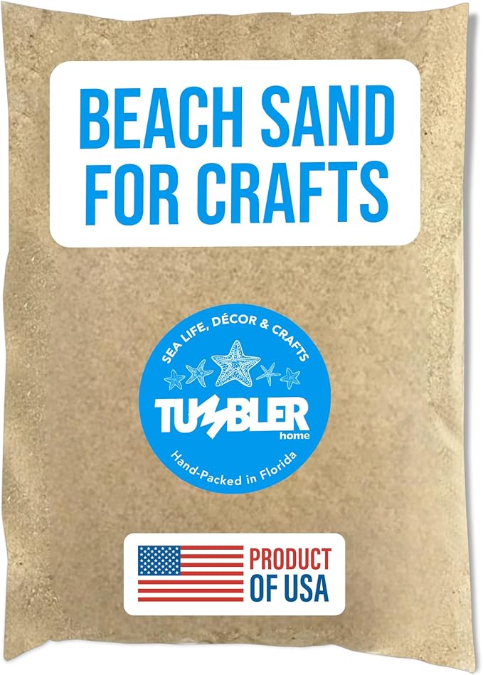 Real Beach Sand for Crafts, Decor & Vases, Small Bag of Sand, 2 Pounds | Fine decorative sand for crafting, resin art, terrarium, aquariums, centerpieces & coastal beach home decorations, tan