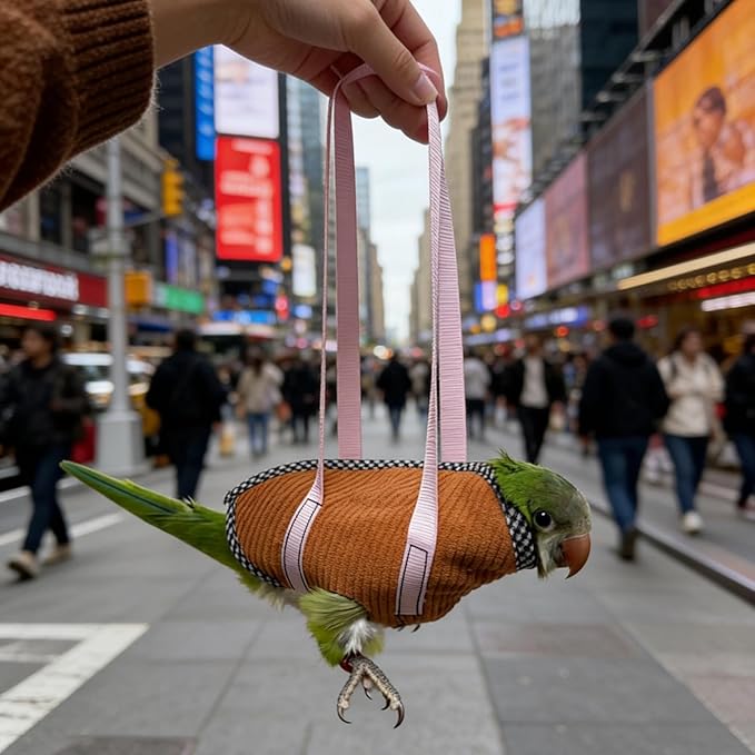 DRESSO Portable Bird Carrier Bag, Escape Resistant Parrot Carrier Bag Harness for Small Medium Parrots, Cockatiel,Green-cheeked Conure, Random Color