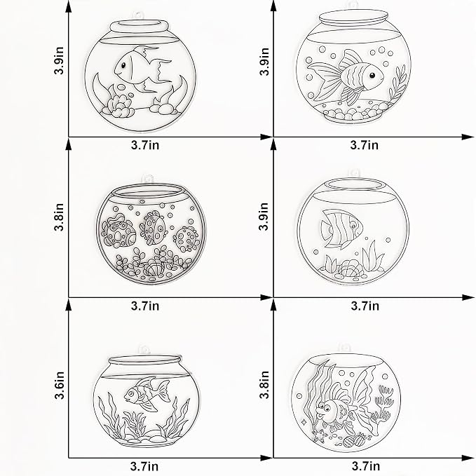 Ayhuhra 30 Set Fishbowl Suncatcher Craft Kits, Sea Animal Fish Tank Art | Under the sea crafts for summer parties, beach decor, ocean themes, aquatic art projects, and sunny window displays