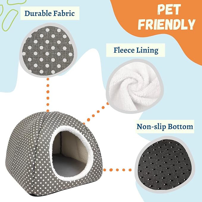 2 Pack Rabbit Hideout Large Bunny Bed Washable Rabbit House and Hideout Fleece Guinea Pig Hiding Hut for Indoor Bunnies Small Animal Hideaway