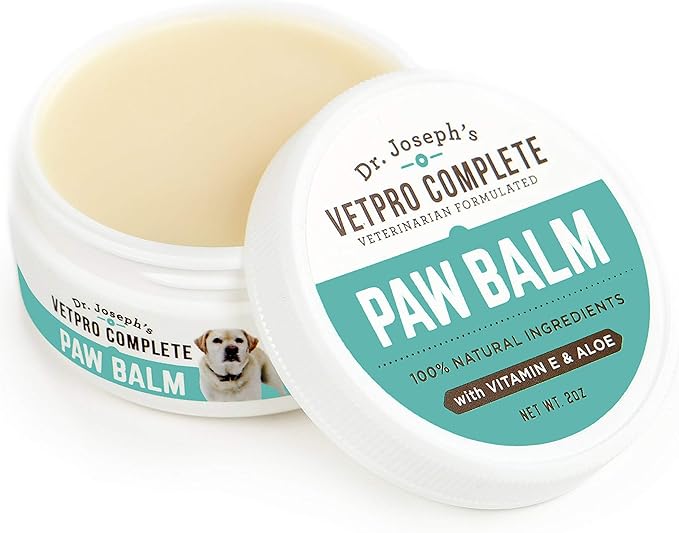 Dr. Joseph's VetPro Complete Dog Paw Balm for All Dogs and Cats, Natural Protection and Soother for Dry Pads and Noses, Vet Formulated Paw Butter and Dog Foot Cream, Nose Balm and Feet Protection