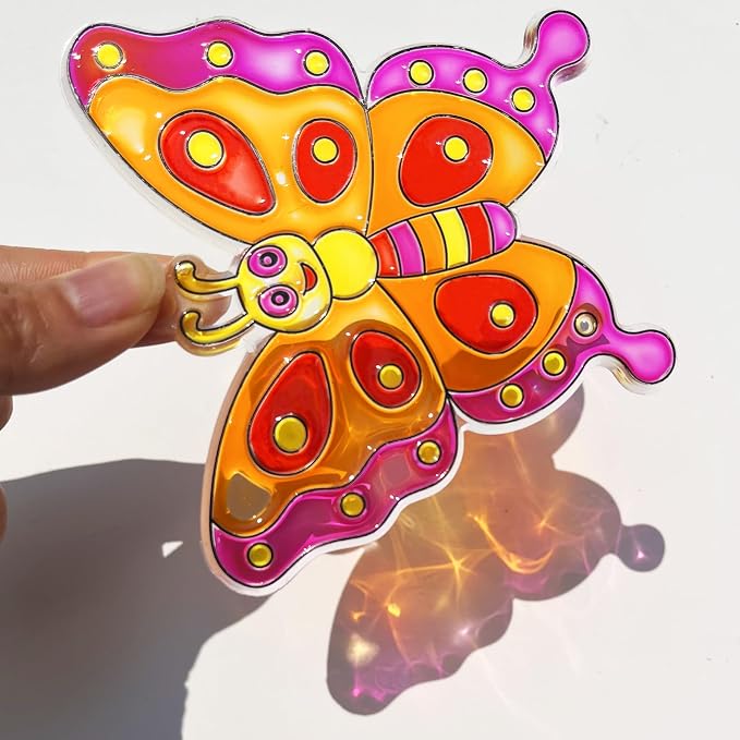 Ayhuhra 30 Set Butterfly Dragonfly Suncatcher Craft Kits, DIY Window Art | Spring and Easter crafts for summer parties, floral decor, garden themes, nature-inspired windows, and seasonal art projects