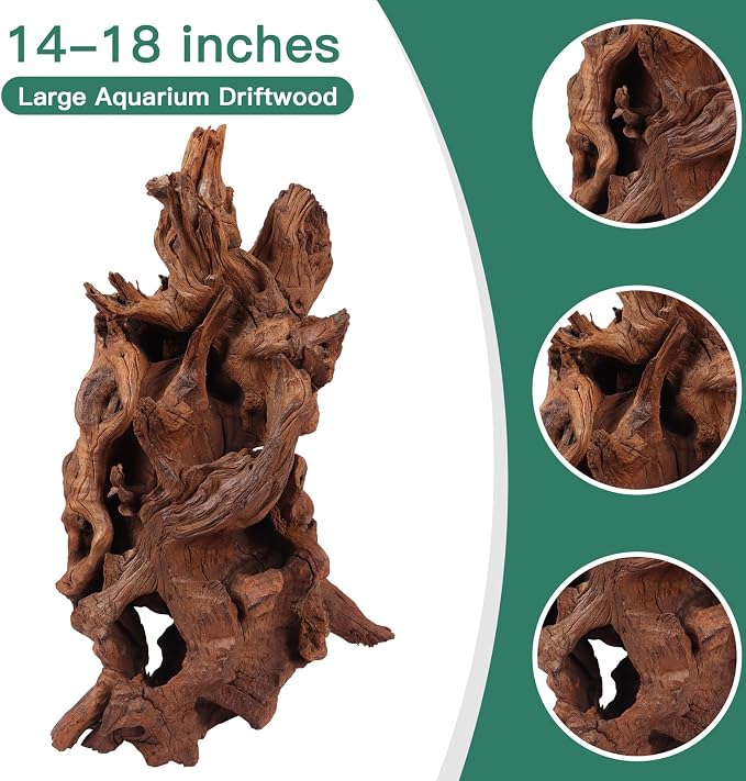 Driftwood for Aquarium, 14-18" Extra Large Drift Wood Fish Tank Assorted Branch Decorations Pieces for Reptile Hide