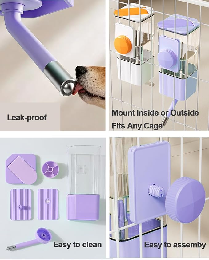 47OZ Large Capacity No-Drip Water Bottle for Small Animals, Hanging Pet Water Dispenser for Cage Crate, Leakproof Feeder for Guinea Pig, Cat, Rabbit, Ferret, Dog,Chinchilla