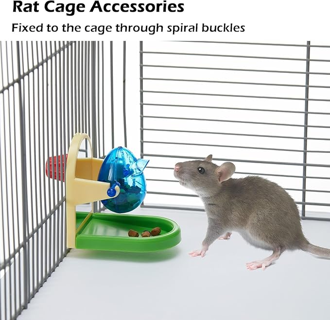 Rat Enrichment Toys, Interactive Foraging Toys For Rats, Intelligence Growth Rat Enrichment Puzzle Games, Treat Dispensing Slow Feeder for Rats Cage Toy, Bird Foraging Toy for Parakeet Conure (1Pcs)