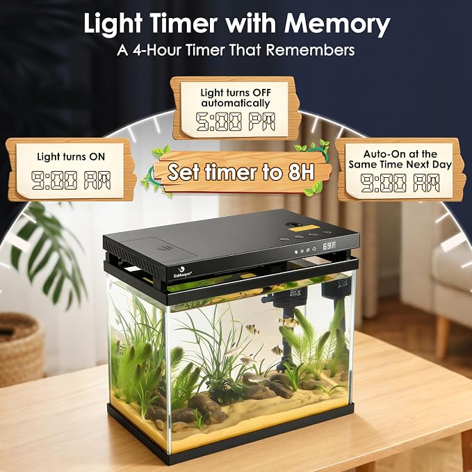 fishkeeper 2.3G Smart Aquarium - HD Glass Fish Tank Kits with Auto Feeder | Self-Cleaning Silent Filter Pump, Aromatherapy, Temperature Display & 7-Color RGB Lights for Desktop, Office, Room