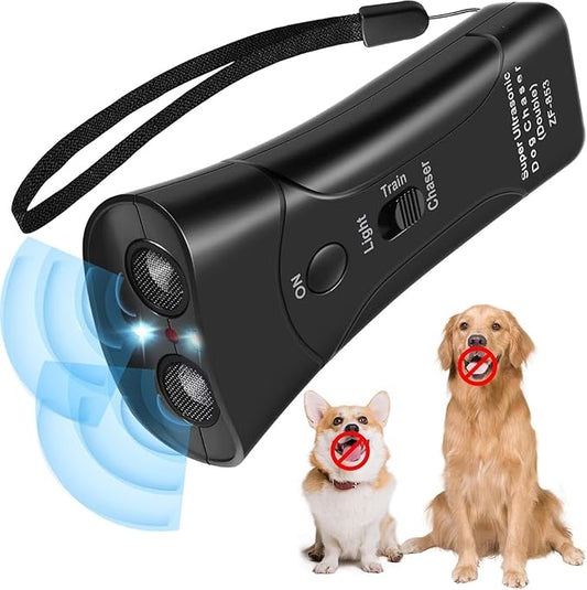 Anti Barking Device Ultrasonic Dog Deterrent Control Ultra Sonic Bark Deterrents Stop Waterproof Outdoor Corrector Devices 3 in 1 Frequencies Bark Guard Mod Trainer Stopper For Small Medium Large Dogs