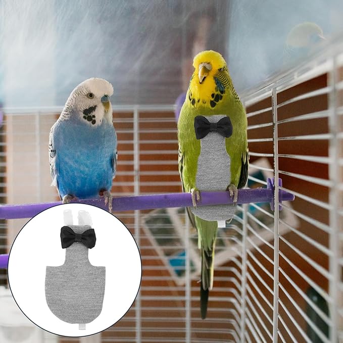 balacoo Washable Bird Diaper Lightweight Breathable Parrot Pants Reusable Flight Suit with Decorative Patterns for Parrots Cockatoos Lovebirds