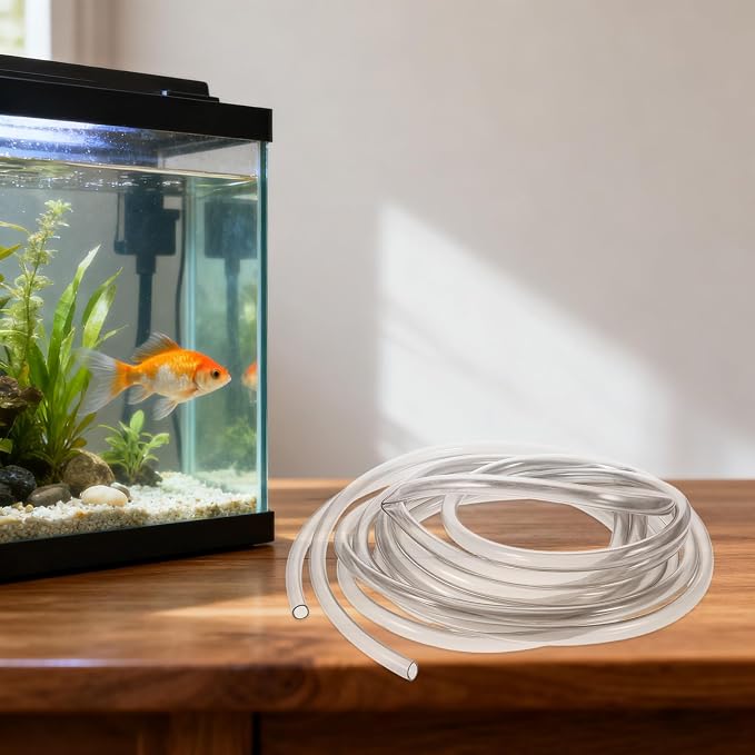 HANABASS Aquarium Siphon Hose Gravel Washer Vacuum 5m PVC with Clamp | Water Transfer Kit, Flexible Tubing for Maintenance and Cleaning, Suitable for Freshwater and Saltwater Tanks