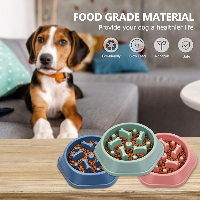 UPSKY Slow Feeder Dog Puzzle Bowl, Interactive Bloat Stop Non-Slide Lick Treat Bowl for Small Medium Dogs (Pink)