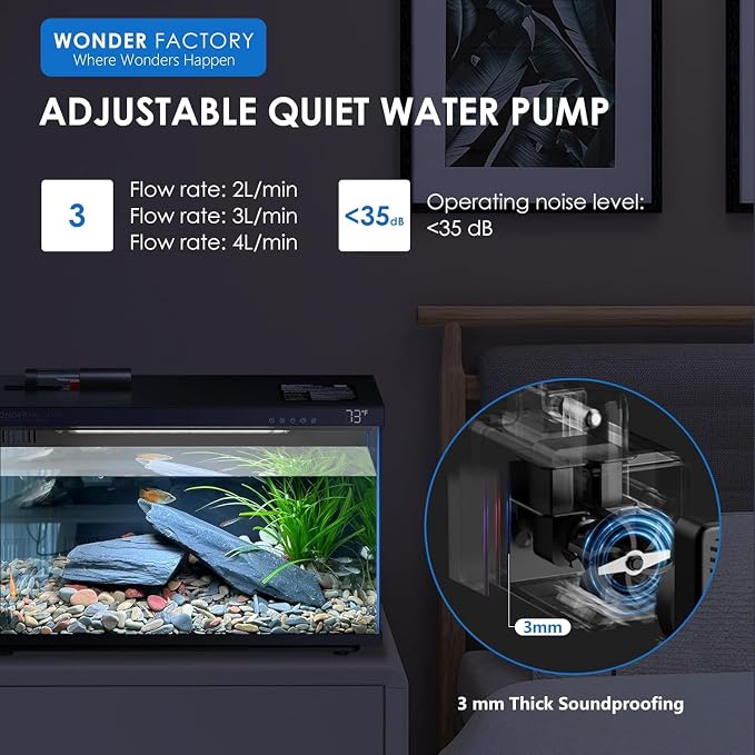 5 Gallon Smart Fish Tank App-Controlled Glass Betta Aquarium Starter Kit | Auto Feeder, 7 Colors LED Light, Temperature Display, Dual Filtration Quiet Pump, Download Free App 'SmartLIfe'