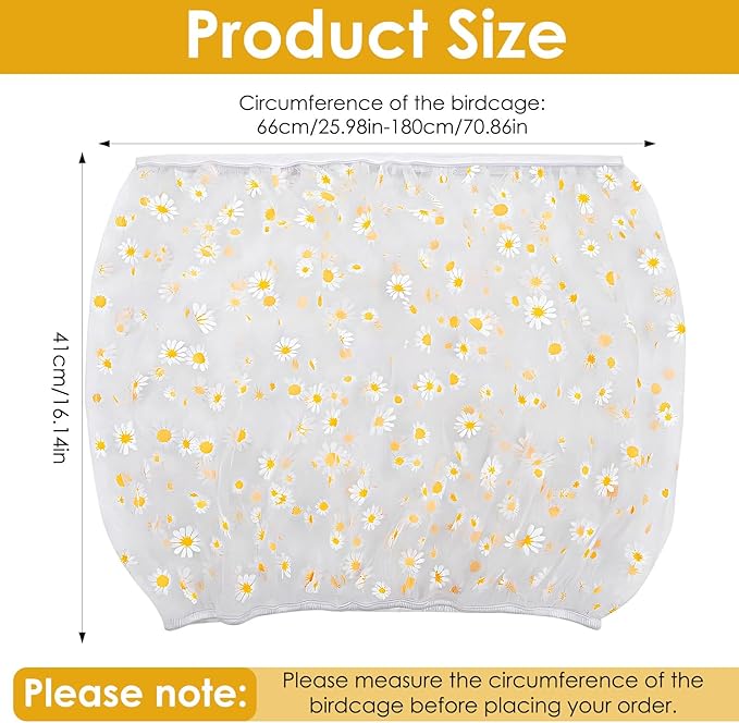 Universal Bird Cage Seed Catcher, Nylon Mesh Stretchy Skirt Bird Cage Net for Round Square Cages, Feather Debris Containment, Airy Soft Cover