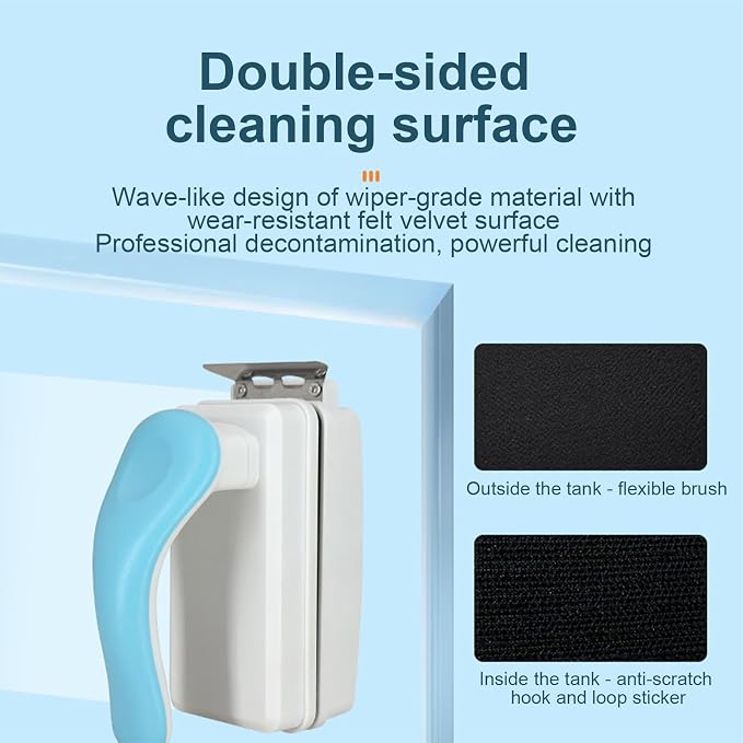 Magnetic Fish Tank Cleaner Double-Sided Magnetic Effective Algae Removal | Aquarium Fish Tank Scraper for Aquarium Glass Cleaning Double-Sided Effective Algae Removal Scraper Cleaner Tool