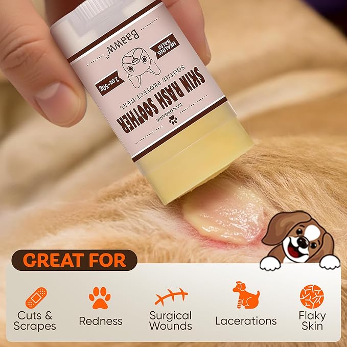 Dog Irritated Skin Relief - Hot Spot Soother Skin Treatment Moisturizer, Anti-Itch & Allergy Dog Lotion, All-Natural Rash Cream for Canines - Soothing Relief for Dry & Itchy Coat - Balm 2 oz