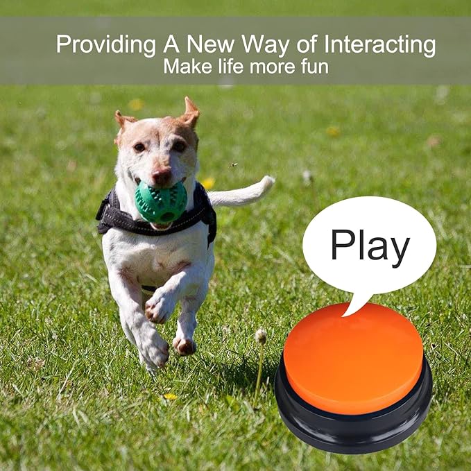8 Color Voice Recording Button, Dog Buttons for Communication Pet Training Buzzer, 30 Second Record & Playback, Funny Gift for Study Office Home - 8 Color Packs