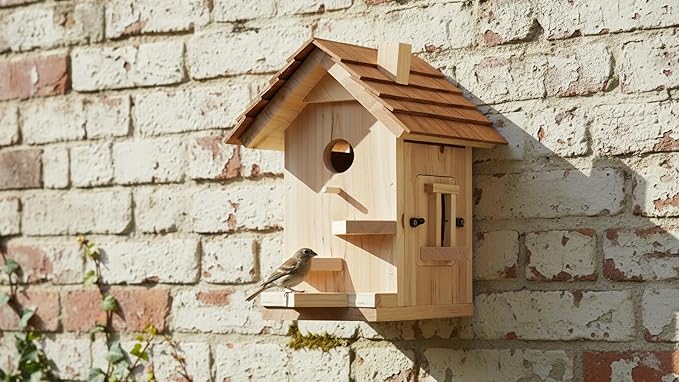 CEDAR ALPHA Large Bird Houses for Outside Clearance Wooden Bird House Kit - Bluebird House for Outside - Build it Yourself Birdhouse Kits for Adults to Build - Pole Mountable - Easy Open for Cleaning