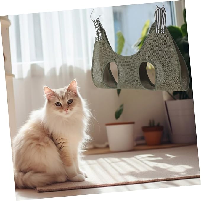 Toddmomy Cat and Dog Grooming Hammock Pet Grooming Leash for Nail Clipping Space-Saving Wall Door Mount Suitable for Elegant Home Decor Addition