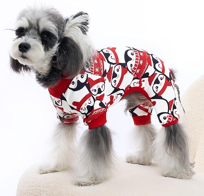 XPUDAC 4 Pack Dog Pajamas Cute Soft Dog Clothes for Small Medium Dogs Boy Girl Stretchy Pjs Jammies Outfit Puppy Onesies, 2X-Large