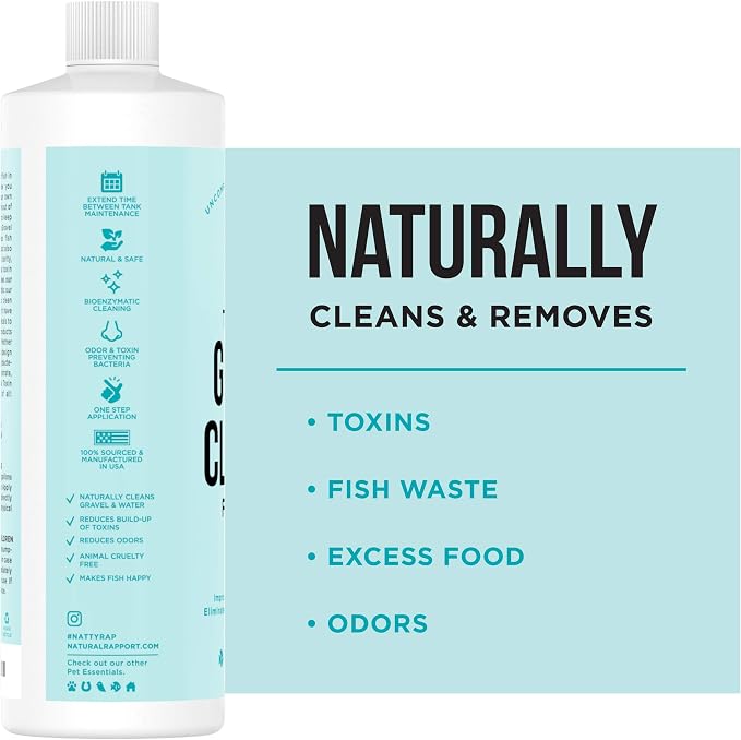 Natural Rapport Aquarium Bundle, Water Conditioner & Gravel Cleaner Set | All-in-1 conditioner plus no-vacuum gravel cleaner - Complete tank care - For fresh & saltwater aquariums