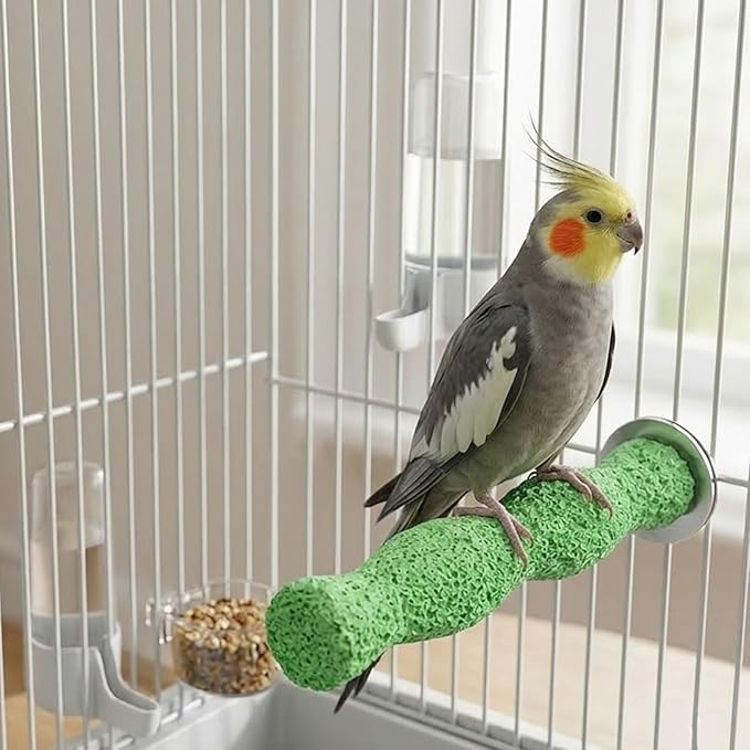 2 Pcs Bird Beak Grinding Stone, Anti-Slip Beak Grinder Stone Perches Resin Claws Trimmer Chewing Toys Cage Accessoriesfor Budgies, Parakeets, Conures, Cockatiels