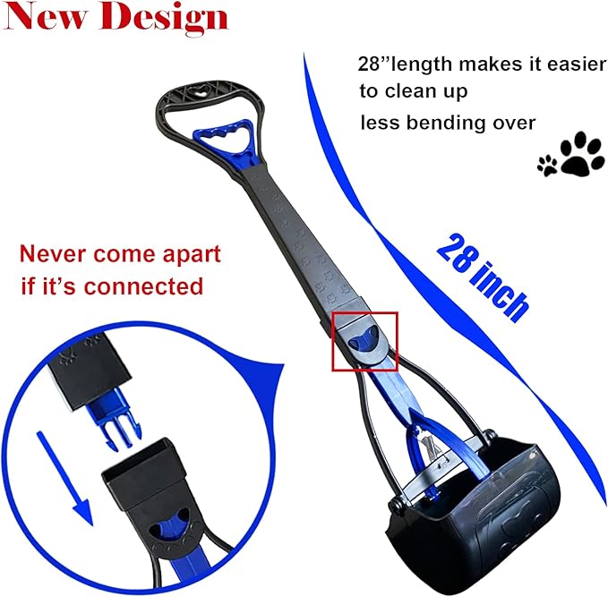 ienjoyed Non-Breakable Pooper Scooper for Large Medium & Small Dogs Heavy Duty, 28“Long Handled Dog Poop Scooper for Grass,Durable Dog Poop Pick Up Tool, Poop Grabber