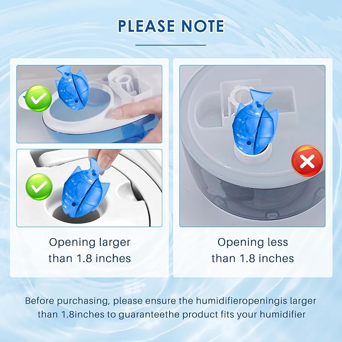 12 Pack Humidifier Cleaning Fish, Humidifier Cleaner for Most Humidifiers | Demineralization Cartridge for Fish Tanks to Purifie Water, Prevent Hard Water Build-Up to improve Humidification